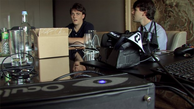 Viel Technik auf dem Tisch - Oculus in einem Hotel in der Nähe der Gamescom (Foto: dp)